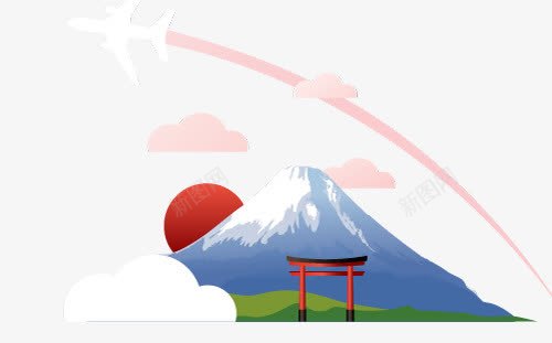 日本png免抠素材_新图网 https://ixintu.com 富士山 日本 日本元素