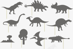 大型恐龙阴影恐龙矢量图高清图片