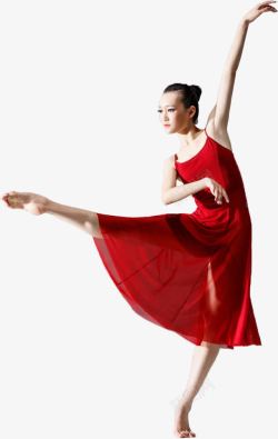 红衣芭蕾舞女孩素材