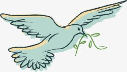 飞行群鸽子可爱卡通蓝色和平鸽高清图片