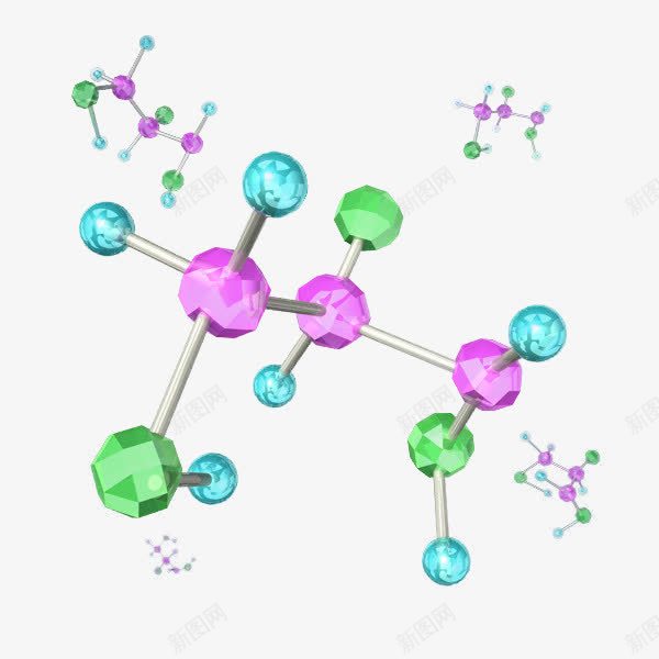 分子图案png免抠素材_新图网 https://ixintu.com 分子式 化学 矢量图案 组成 结构图 连接