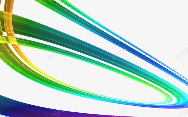 发光的彩色线条png免抠素材_新图网 https://ixintu.com 冷色调 发光 宇宙 流线型 线条