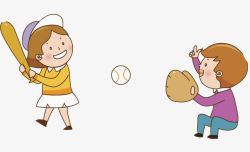 高兴的女员工打棒球的孩子高清图片