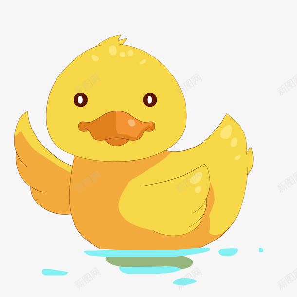 卡通游泳的小鸭子png免抠素材_新图网 https://ixintu.com 动物设计 卡通 家禽 小鸭子 游泳 翅膀 鸭子头像 黄色