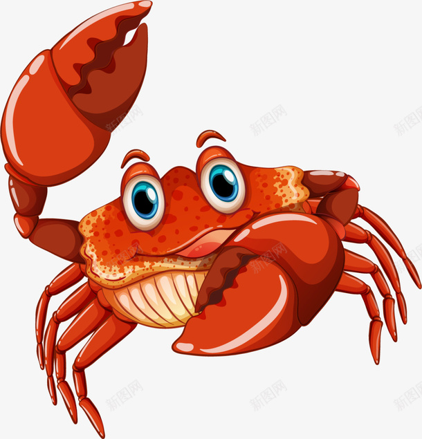 海洋生物红色大螃蟹png免抠素材_新图网 https://ixintu.com 举起钳子 巨型钳子 横着走 海洋生物 海生生物 红色大螃蟹