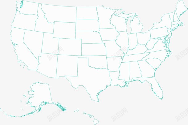 美国地图png免抠素材_新图网 https://ixintu.com 地图 导航 美国 高清