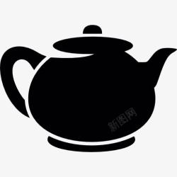 矢量热饮料古董茶壶图标高清图片