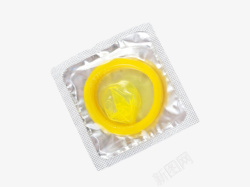安全套包装黄色性保健品在透明包装里的避孕高清图片