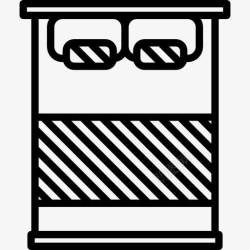 全套床垫枕头床图标高清图片