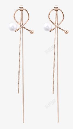 韩国气质甜美珍珠镶钻不锈钢珍珠耳线耳环高清图片