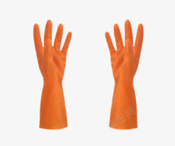 橙色手套橙色洗碗防水手套高清图片
