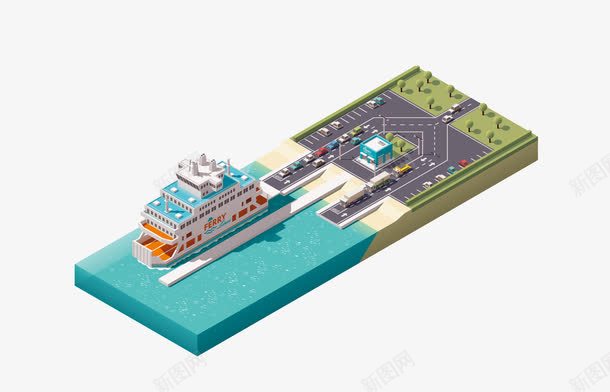 码头png免抠素材_新图网 https://ixintu.com 3D效果 3D立体货船码头 交通工具 码头 立体 航运 船体设计 船只模型 船运 货船 货运 集装箱