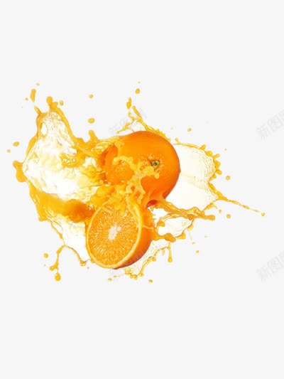 橙汁png免抠素材_新图网 https://ixintu.com 橘子 水 水花 碰撞