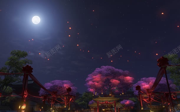 古风武侠唯美花灯场景jpg设计背景_新图网 https://ixintu.com 古典 古风 场景 手绘 武侠 花灯