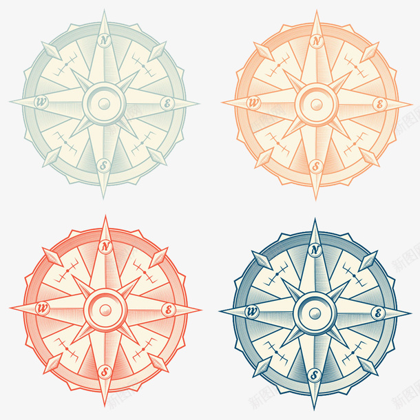 复古指南针航行探索psd免抠素材_新图网 https://ixintu.com 南北指针 导航设备 指北针 指引工具 探索 方向指引 磁性器具 航行导航