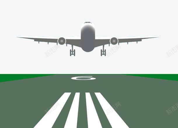 手绘飞机着陆png免抠素材_新图网 https://ixintu.com 手绘 着陆 空运 航空 跑道 飞机
