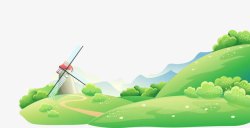 小风车小山坡高清图片