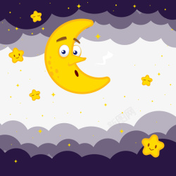 晚安背景装饰创意卡通月亮和星星高清图片