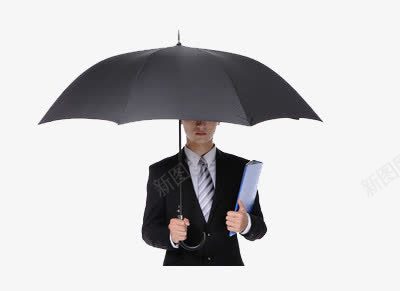 一商务男子撑着雨伞png免抠素材_新图网 https://ixintu.com 下雨 业务 打伞 文件