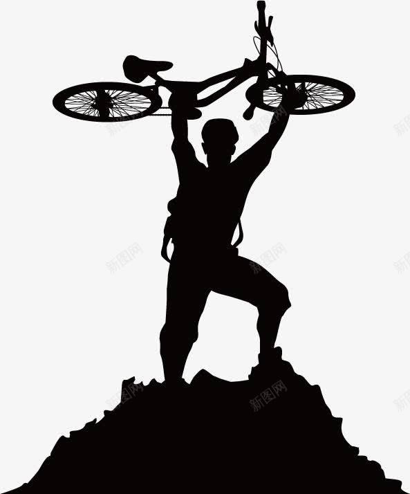 极限运动png免抠素材_新图网 https://ixintu.com 人物剪影 单车剪影 山顶 极限运动 自行车 骑自行车