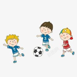 足球赛男足踢足球追赶的小孩高清图片