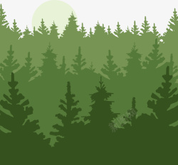 一片茂密的绿色树林矢量图素材