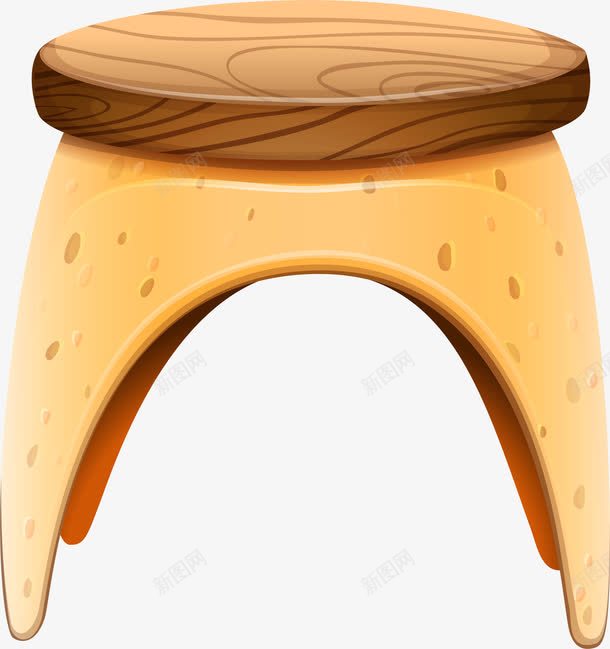 卡通木质圆形木椅png免抠素材_新图网 https://ixintu.com 凳子 卡通椅子 圆凳 家具 家具图 木椅 板凳 装饰图案