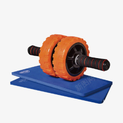 锻炼收瘦腰部练橙色健腹轮双轮矢量图高清图片