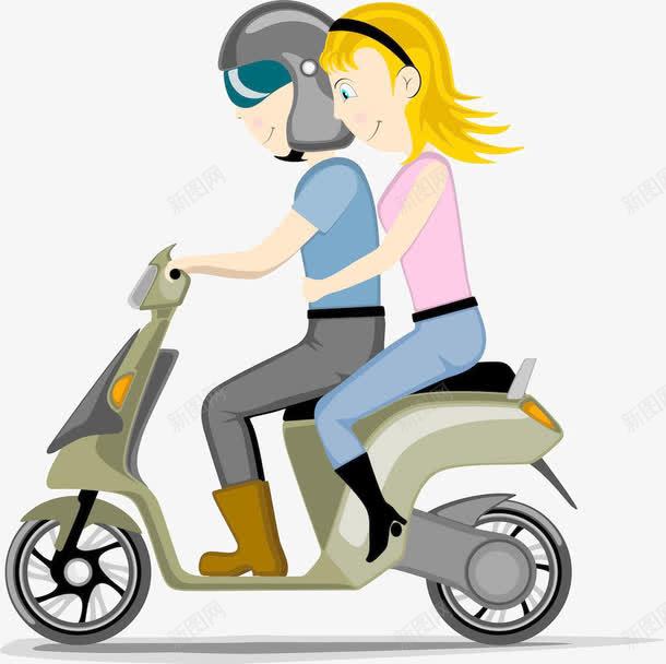 骑摩托的朋友png免抠素材_新图网 https://ixintu.com 包租 包租婆 情侣 拥抱 朋友 黄色的头发