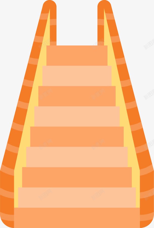 橙色自动扶梯png免抠素材_新图网 https://ixintu.com 传送带 卡通 台阶 手扶梯 楼梯 橙色 电梯 自动扶梯 阶梯