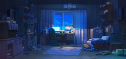 夜晚的小河流夜晚的小窝高清图片