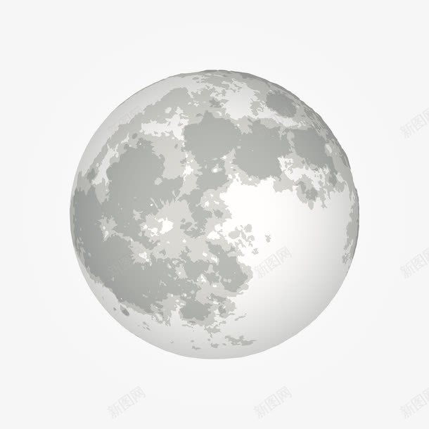 月球矢量图ai免抠素材_新图网 https://ixintu.com 宇宙 星球 月亮 矢量图 行星 黑白月球
