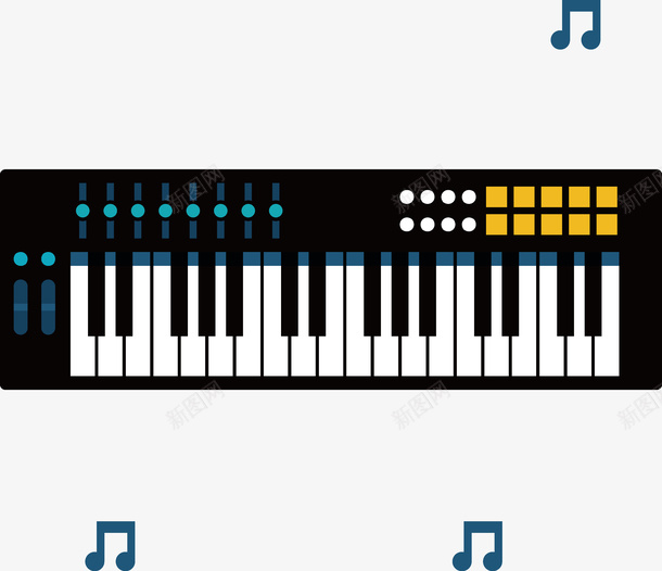 扁平音乐电子琴元素矢量图ai免抠素材_新图网 https://ixintu.com 号外号外 喇叭 声波 屏幕 显示器 电子琴 矢量图 磁盘 话筒 调音台 调音设备 音乐播放器 麦克风
