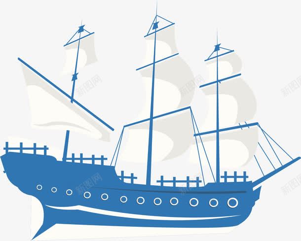 蓝色海上还行的帆船png免抠素材_新图网 https://ixintu.com 帆船 海上航行 矢量png 航行 航行的帆船 蓝色帆船