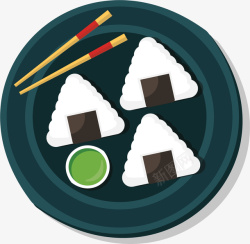 日本美食三角饭团矢量图素材