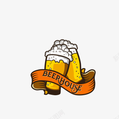 卡通干杯的啤酒图标图标
