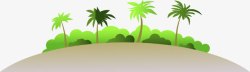 矢量热带椰子树海边热带岛屿背景高清图片
