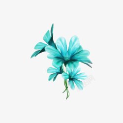 青色花朵装饰素材