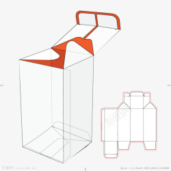 立体药品盒子包装结构图素材