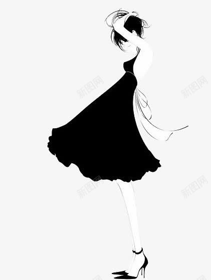黑色裙摆跳舞的女人png免抠素材_新图网 https://ixintu.com 女人 孤独 性感 跳舞