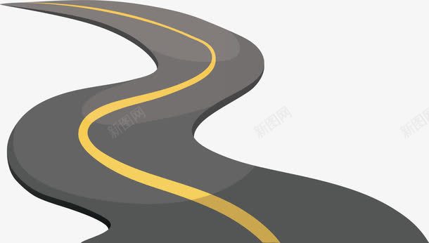 弯曲绵延的公路png免抠素材_新图网 https://ixintu.com 公路 崎岖 弯曲 比赛专用 矢量素材 赛道