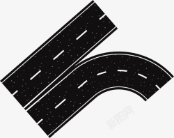 黑色额弯道一条高速公路矢量图高清图片