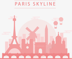 多伦多剪影巴黎创意建筑剪影旅游海报素矢量图高清图片