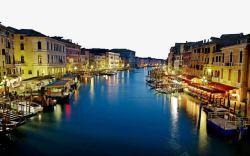 水上都市意大利威尼斯夜景高清图片