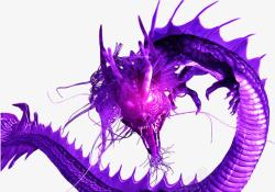 凶猛威武的紫色巨龙素材