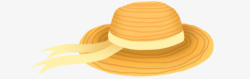 清新旅行手绘黄色丝带帽子高清图片