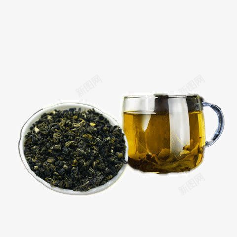 名茶茶叶png免抠素材_新图网 https://ixintu.com 名茶 玻璃杯 茶叶 茶水