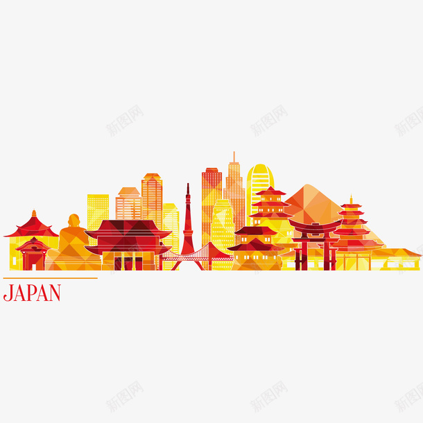 红色日本建筑手绘矢量图ai免抠素材_新图网 https://ixintu.com 个性 卡通 可爱 城市 建筑 手绘 楼房 红色 矢量图