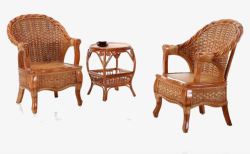 编织茶几和藤椅素材