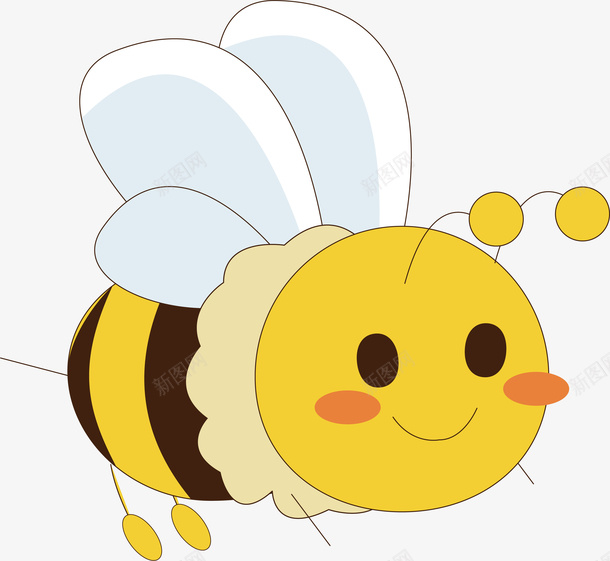 卡通可爱小动物装饰动物头像蜜蜂png免抠素材_新图网 https://ixintu.com 动物可爱 卡通动物 小清新海报设计 手绘动物头像 萌萌哒的小动物 蜂类 蜜蜂 装饰卡通